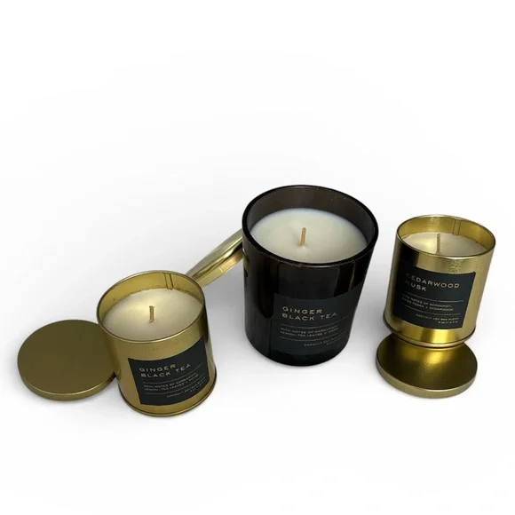 Set of 3 Candles - Ginger Black Tea & Cedarwood Musk - Picture 4 of 5